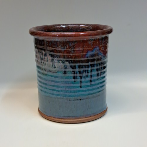 #240724 Utensil Caddy, Blue/Red $22 at Hunter Wolff Gallery